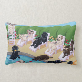 Poolside-Party Labradors Malerei Lendenkissen