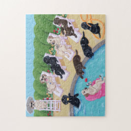Poolside-Party Labradors Malerei Puzzle