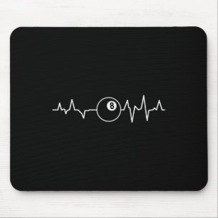 Poolspieler Herzschlag Billard 8 Ball 9 Ball Mousepad