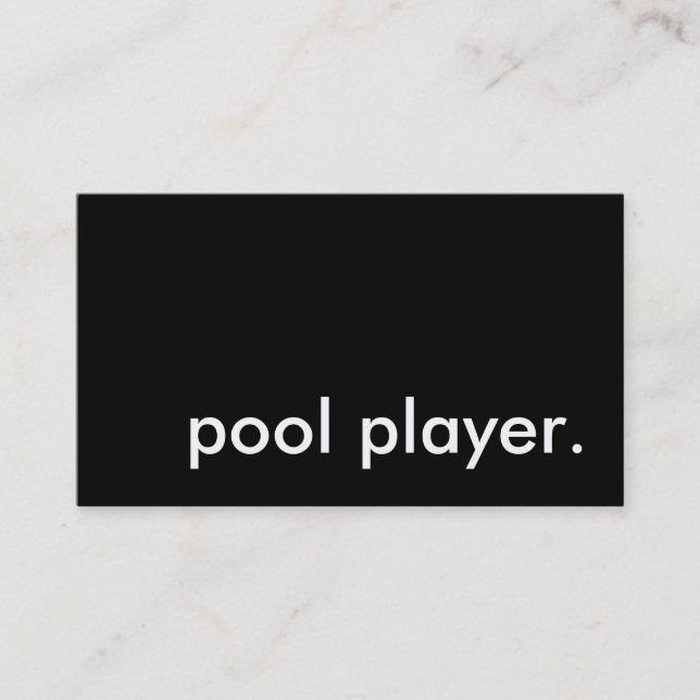 Poolspieler. Visitenkarte (Vorderseite)
