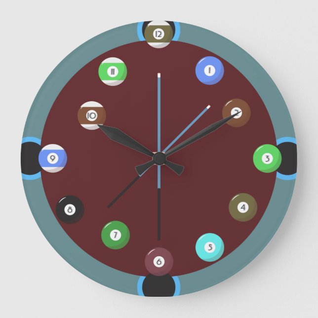 Pooluhr Große Wanduhr (Vorderseite)
