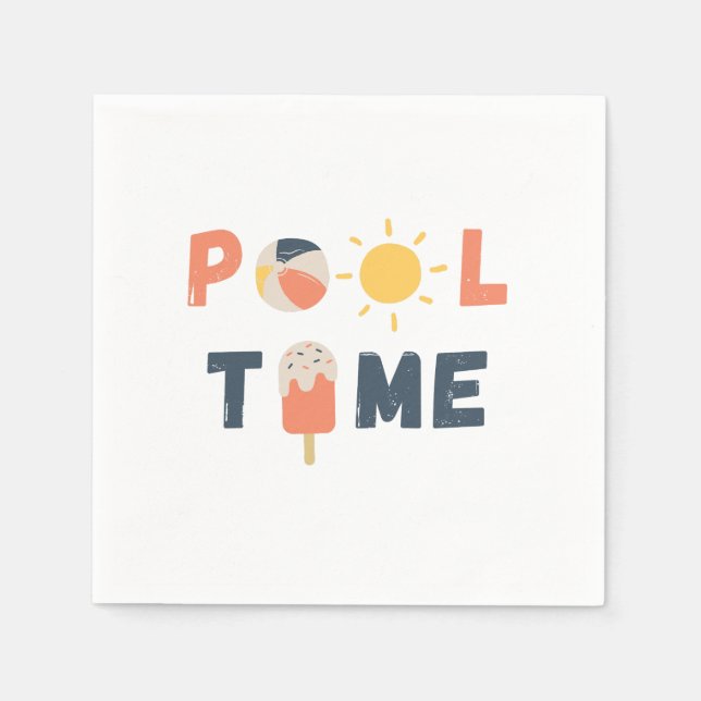 Poolzeit. Napkins und Party Serviette (Vorderseite)