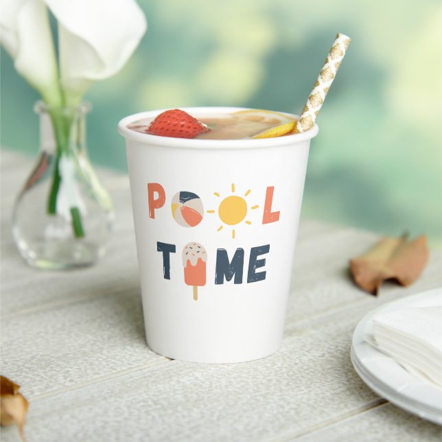 Poolzeit. Party Cups & Supplier Pappbecher (In Situ)