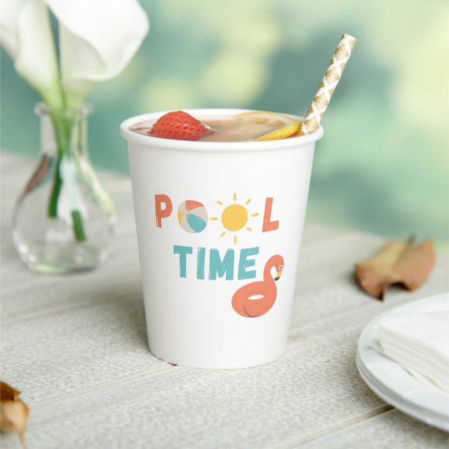 Poolzeit. Party Cups & Supplier Pappbecher (In Situ)