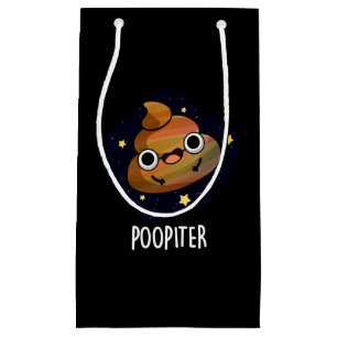 Poopiter Funny Planet Jupiter Pun Dark BG Kleine Geschenktüte