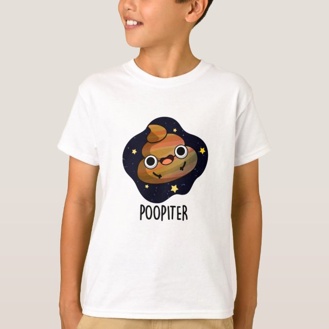 Poopiter Funny Planet Jupiter Pun T-Shirt (Vorderseite)
