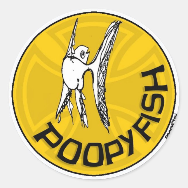 Poopy-Fensteraufkleber Runder Aufkleber (Vorderseite)