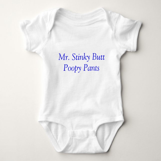 Poopy Hosen Hinterns Herrn Stinky Baby Strampler (Vorderseite)