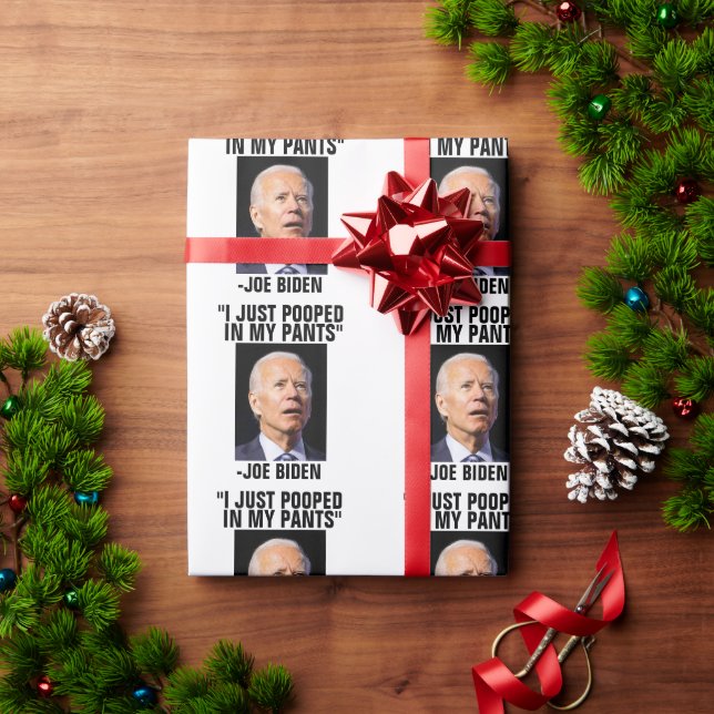 POOPY JOE BIDEN WRAPPING PAPIER GESCHENKPAPIER (Feiertagsgeschenk)