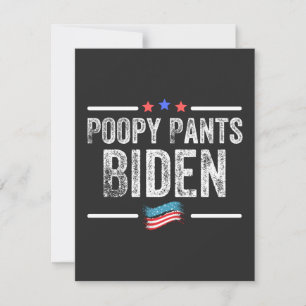 Poopy Pants Biden Dankeskarte