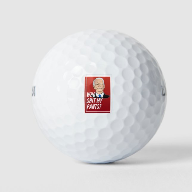 Poopy Pants Biden Golfball (Vorderseite)
