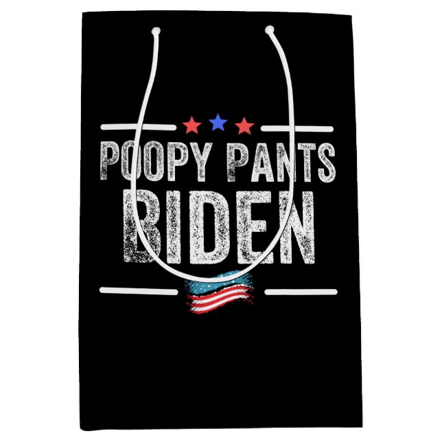 Poopy Pants Biden Mittlere Geschenktüte (Vorderseite)