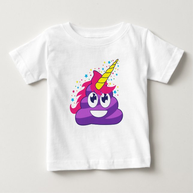 Poopy Unicorn Emoji Baby T-shirt (Vorderseite)