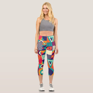 Pop abstrakte geometrische Formen, nahtlose Muster Capri Leggings