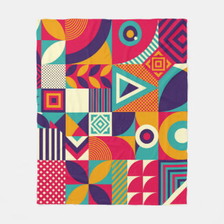 Pop abstrakte geometrische Formen, nahtlose Muster Fleecedecke