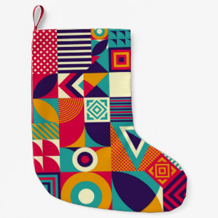 Pop abstrakte geometrische Formen, nahtlose Muster Kleiner Weihnachtsstrumpf