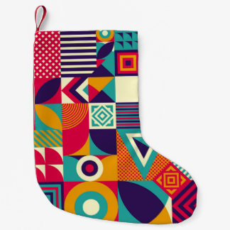 Pop abstrakte geometrische Formen, nahtlose Muster Kleiner Weihnachtsstrumpf