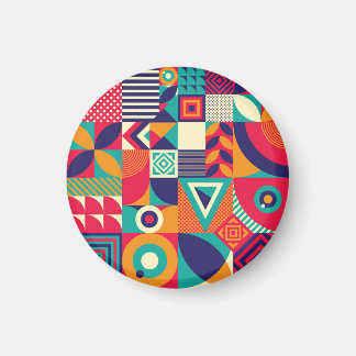 Pop abstrakte geometrische Formen, nahtlose Muster Magnet