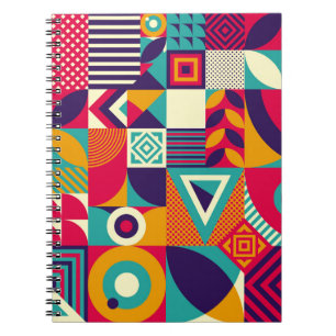 Pop abstrakte geometrische Formen, nahtlose Muster Notizblock