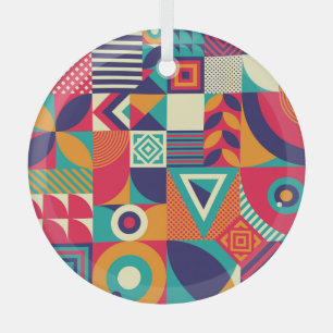 Pop abstrakte geometrische Formen, nahtlose Muster Ornament Aus Glas