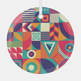 Pop abstrakte geometrische Formen, nahtlose Muster Ornament Aus Glas