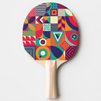 Pop abstrakte geometrische Formen, nahtlose Muster Tischtennis Schläger