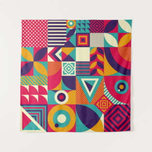 Pop abstrakte geometrische Formen, nahtlose Muster Wandteppich