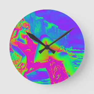 Pop am Meer Kunst, Dichtung und Musik Runde Wanduhr