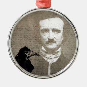 Pop and the Raven Grunge Digital Art Ornament Aus Metall