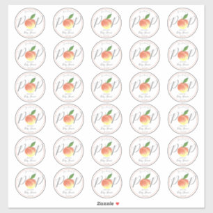 Pop-Aquarelldusche Peach Baby Dusche 2" rund Aufkleber