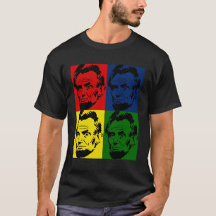 Pop Art Abe Lincoln Portrait 4 Farben - Shirt