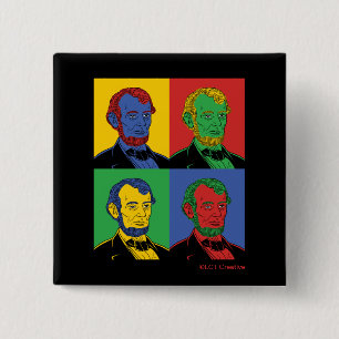 Pop Art Abraham Lincoln Button