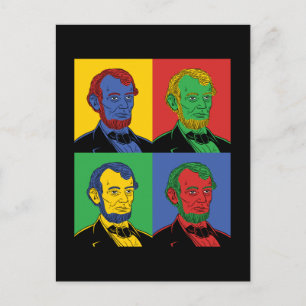 Pop Art Abraham Lincoln Postkarte