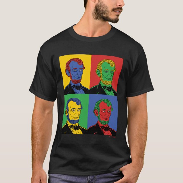 Pop Art Abraham Lincoln T-Shirt (Vorderseite)