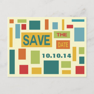 Pop-Art-Abstrakt Save-The-Date-Postkarte Ankündigungspostkarte
