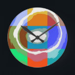Pop Art Abstrakte Spiralstrahl-Weichzeichner 16 Runde Wanduhr<br><div class="desc">Abstrakte Spiralstrahl-Blase</div>
