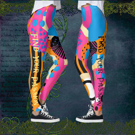 Pop Art Abstraktes Muster Zitat Leggings