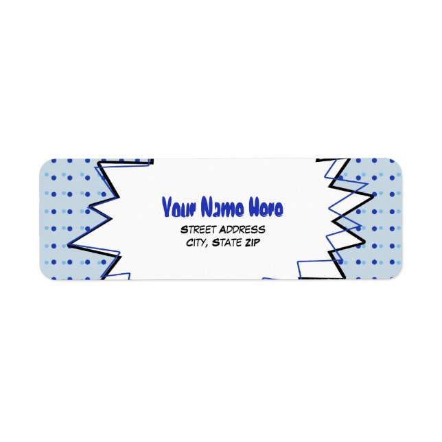 Pop Art Address Label - Blau (Vorne)