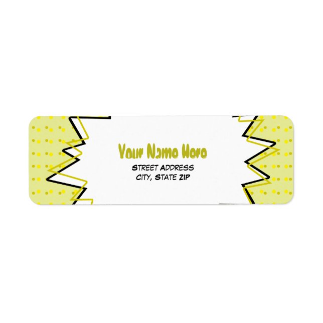 Pop Art Address Label - Gelb (Vorne)