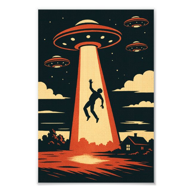 Pop Art Alien Entführung Fotodruck (Vorne)
