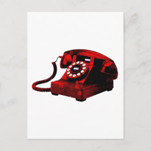 Pop-Art-Altes-Schreibtisch-Telefon-Box Postkarte