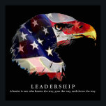 Pop Art American Flag Eagle Leadership Poster<br><div class="desc">Freedom & Courage Motivierend Eagles Images - Fearsome Patriotic Eagle - Pop Art Syle American Eagle Landing Image - Sephia Brown Tones Watercolor Effect American Bald Eagle - Fearless American Bald Eagle: Flying American Eagle Pictures - Der Adler ist der nationale Glatze und Symbol der USA.</div>