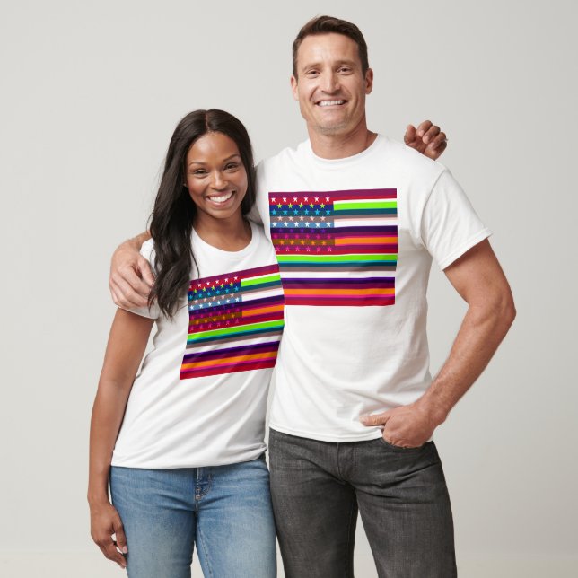 Pop Art American Flag T-Shirt (Unisex)