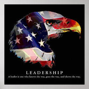 Pop-Art-amerikanische Flagge Adler Führungsplakat Poster