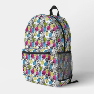 Pop Art Ananas und Palmen Blätter Bedruckter Rucksack