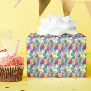 Pop Art Ananas und Palmen Blätter Geschenkpapier