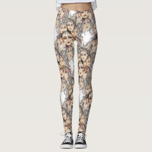 Pop Art Anime Muster mit femininen Elementen Leggings