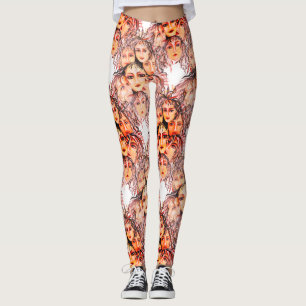 Pop Art Anime Muster mit femininen Elementen Leggings