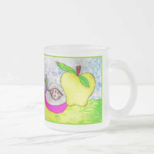 Pop Art Äpfel Mattierte Tasse (Rechts)