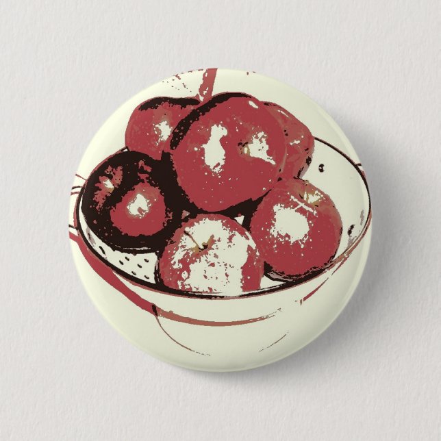 Pop Art Apples Button (Vorderseite)